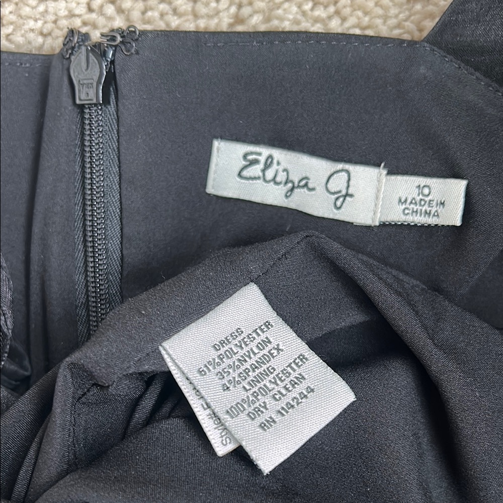 Eliza J Elegant Black One-Shoulder Dress, 10 - Picture 3 of 4